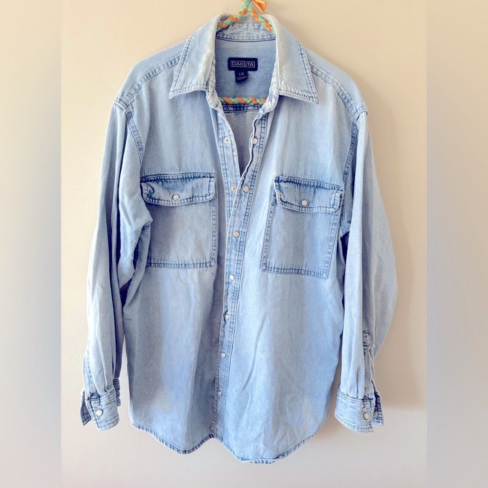 Gorgeously worn denim button down
